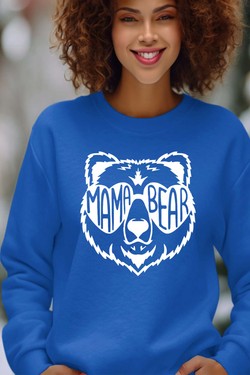 mama bear ours - Sweat Col Rond Femme-MARINE