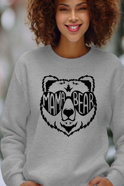 mama bear ours - Sweat Col Rond Femme-MARINE