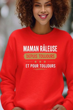 maman raleuse Toujours - Sweat Col Rond Femme-BLEU ROI