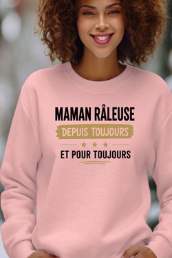 maman raleuse Toujours - Sweat Col Rond Femme-BLEU ROI
