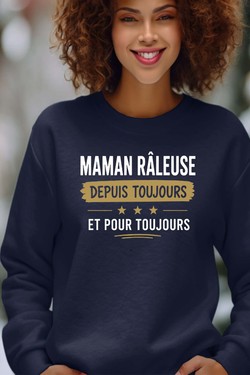 maman raleuse Toujours - Sweat Col Rond Femme-BLEU ROI