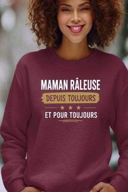 maman raleuse Toujours - Sweat Col Rond Femme-BLEU ROI