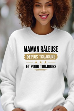 maman raleuse Toujours - Sweat Col Rond Femme-BLEU ROI