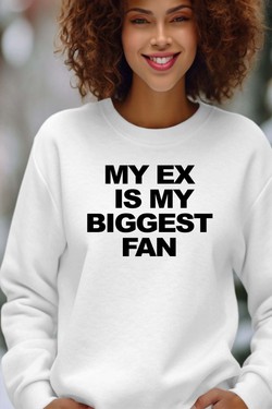 mon ex fan - Sweat Col Rond Femme-GRIS