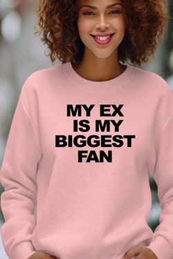 mon ex fan - Sweat Col Rond Femme-GRIS