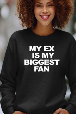 mon ex fan - Sweat Col Rond Femme-GRIS