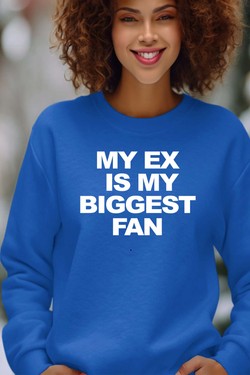 mon ex fan - Sweat Col Rond Femme-GRIS