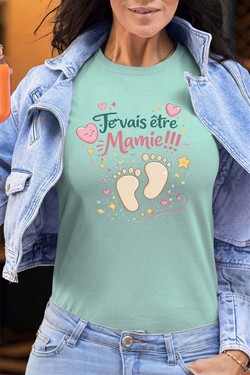 etre mamie Pied BB - Tshirt Femme - FC-VERT CLAIR