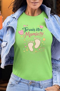 etre mamie Pied BB - Tshirt Femme - FC-VERT CLAIR
