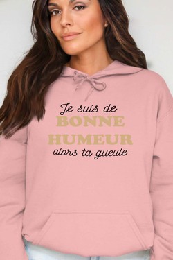 je suis de bonne humeur - Sweat Capuche Femme-MARINE