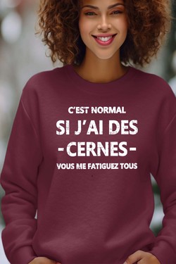 Cerne Fatiguez - Sweat Col Rond Femme-NOIR