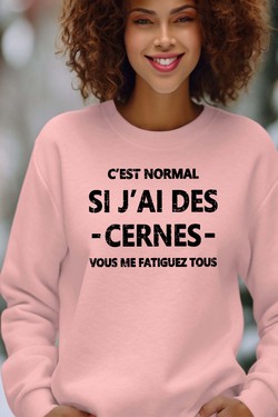 Cerne Fatiguez - Sweat Col Rond Femme-NOIR