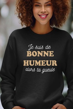 je suis de bonne humeur - Sweat Col Rond Femme-ROUGE