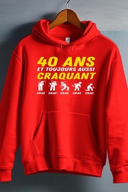 40ANS craquant - Sweat capuche Homme-BLEU ROI