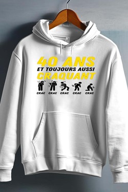 40ANS craquant - Sweat capuche Homme-BLEU ROI