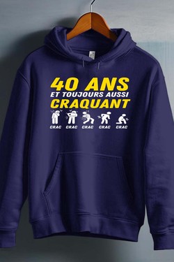 40ANS craquant - Sweat capuche Homme-BLEU ROI