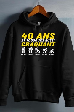 40ANS craquant - Sweat capuche Homme-BLEU ROI