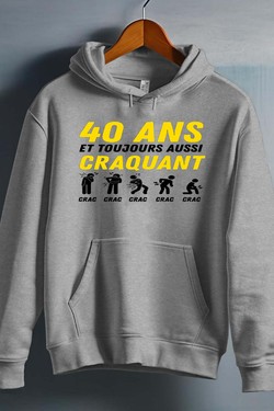 40ANS craquant - Sweat capuche Homme-BLEU ROI
