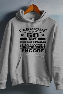 fabriqué 60 ans - Sweat capuche Homme-ROUGE