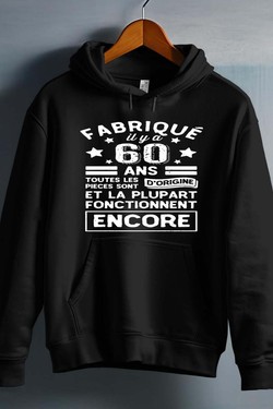 fabriqué 60 ans - Sweat capuche Homme-ROUGE