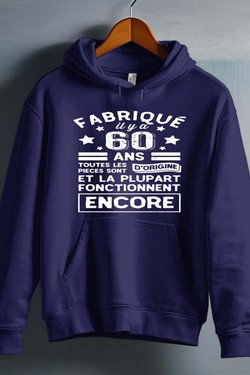 fabriqué 60 ans - Sweat capuche Homme-ROUGE