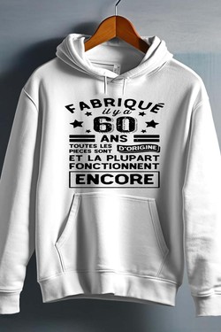 fabriqué 60 ans - Sweat capuche Homme-ROUGE