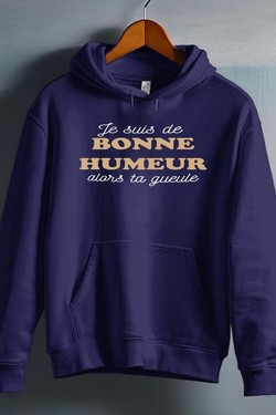 je suis de bonne humeur - Sweat capuche Homme-BLANC