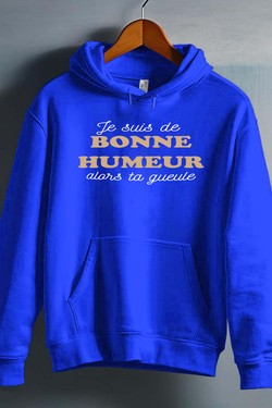 je suis de bonne humeur - Sweat capuche Homme-BLANC