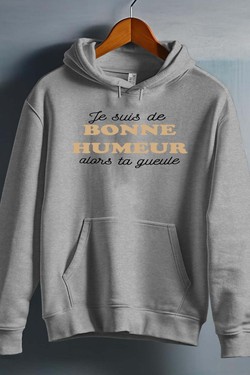 je suis de bonne humeur - Sweat capuche Homme-BLANC