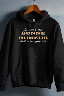 je suis de bonne humeur - Sweat capuche Homme-BLANC