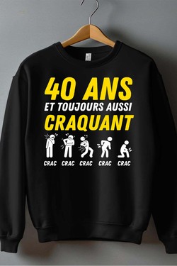 40ANS craquant - Sweat Col Rond Homme-BLEU ROI