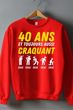 40ANS craquant - Sweat Col Rond Homme-BLEU ROI