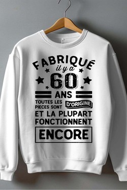 fabriqué 60 ans - Sweat Col Rond Homme-NOIR