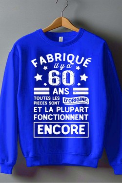 fabriqué 60 ans - Sweat Col Rond Homme-NOIR