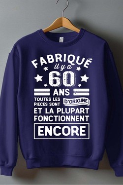 fabriqué 60 ans - Sweat Col Rond Homme-NOIR