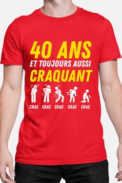 40ANS craquant - Tshirt Homme-ROUGE