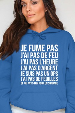 fume pas de feu - Sweat Capuche Femme-MARINE
