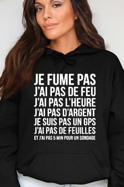 fume pas de feu - Sweat Capuche Femme-MARINE