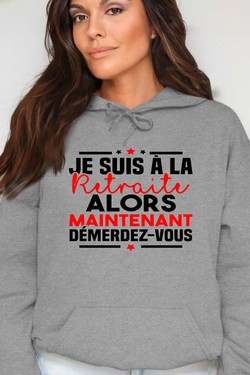 Retraite Démerdez - Sweat Capuche Femme-BLANC