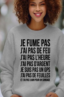 fume pas de feu - Sweat Col Rond Femme-ROUGE