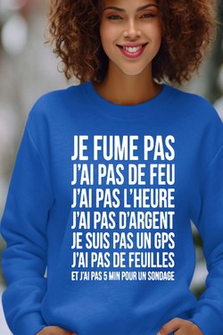 fume pas de feu - Sweat Col Rond Femme-ROUGE