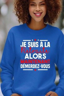 Retraite Démerdez - Sweat Col Rond Femme-ROSE