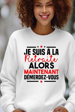 Retraite Démerdez - Sweat Col Rond Femme-ROSE