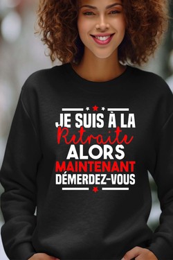 Retraite Démerdez - Sweat Col Rond Femme-ROSE