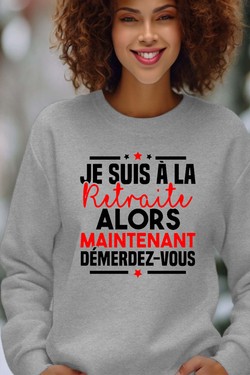 Retraite Démerdez - Sweat Col Rond Femme-ROSE
