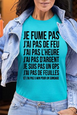fume pas de feu - Tshirt Femme - FC-TURQUOISE