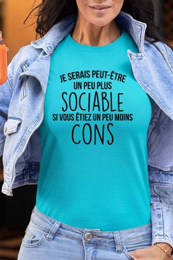 sociable Moins con - Tshirt Femme - FC-VIOLET