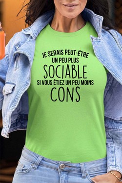 sociable Moins con - Tshirt Femme - FC-VIOLET