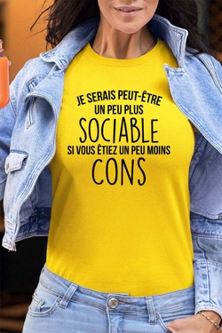 sociable Moins con - Tshirt Femme - FC-VIOLET