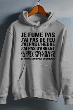 fume pas de feu - Sweat capuche Homme-GRIS